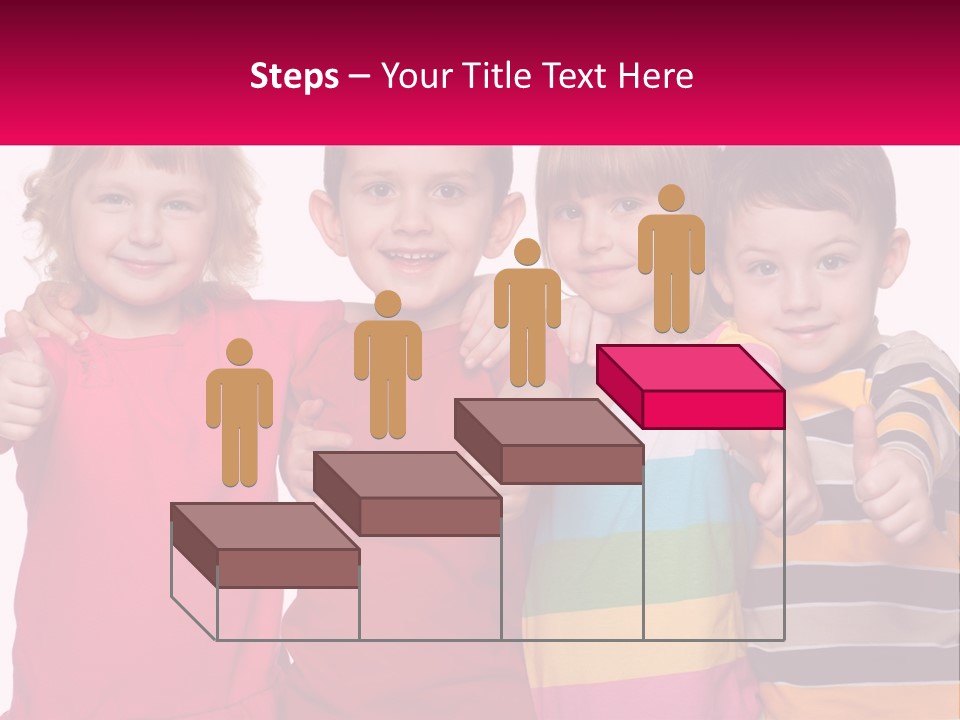 A Group Of Children Standing Next To Each Other PowerPoint Template