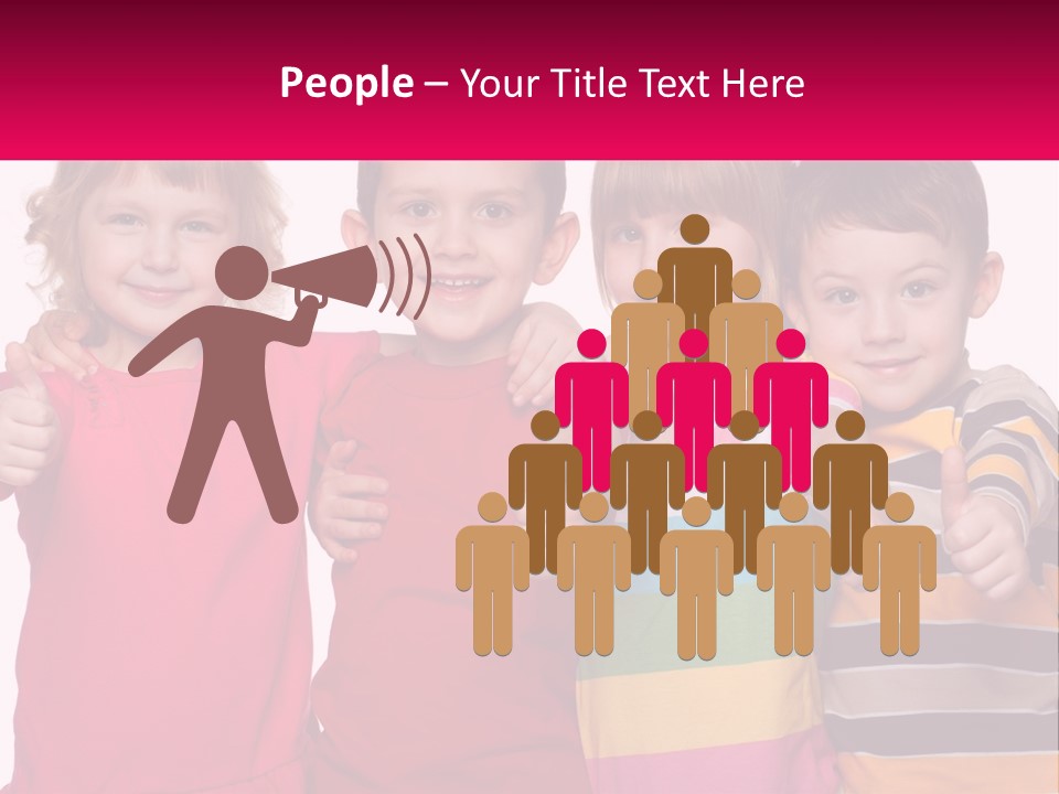 A Group Of Children Standing Next To Each Other PowerPoint Template