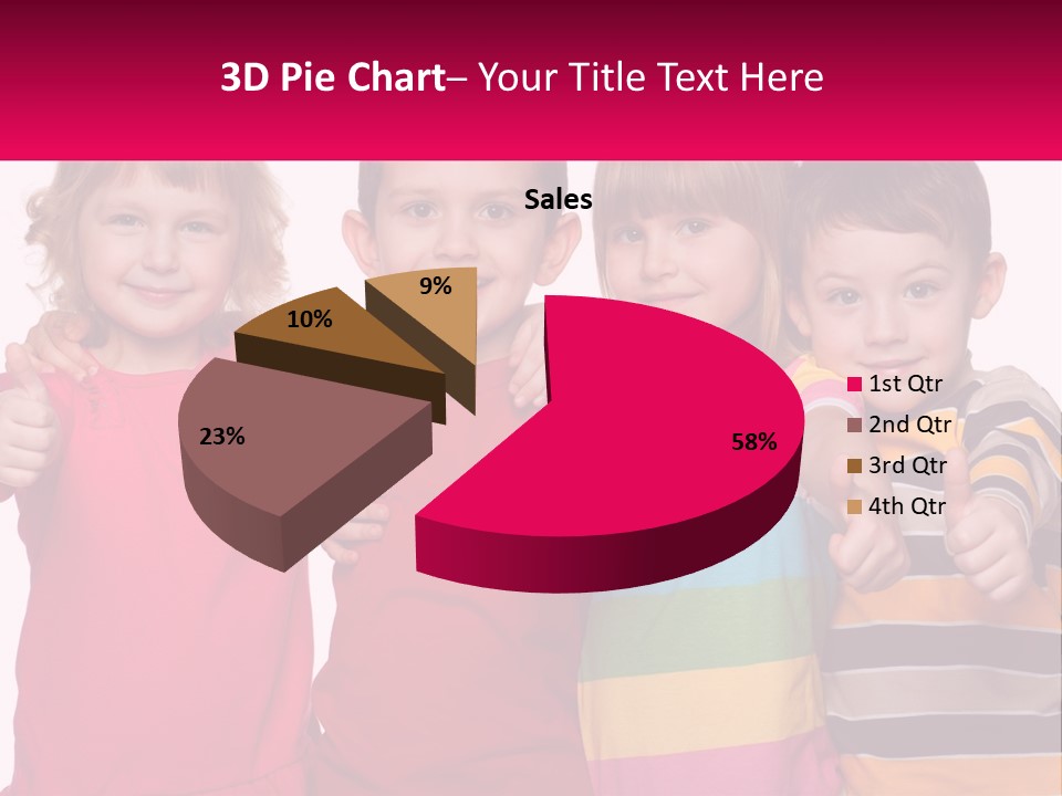 A Group Of Children Standing Next To Each Other PowerPoint Template