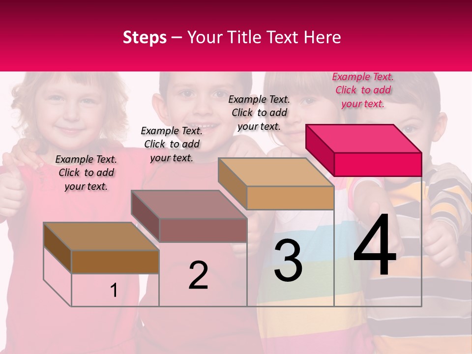 A Group Of Children Standing Next To Each Other PowerPoint Template
