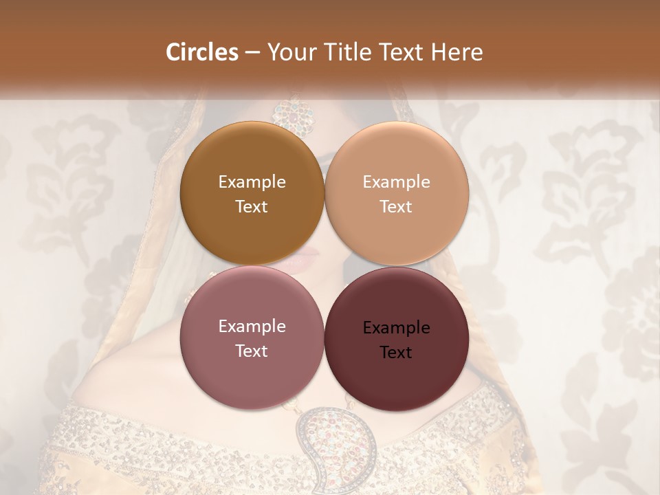 A Beautiful Woman In A Bridal Gown With A Veil On Her Head PowerPoint Template