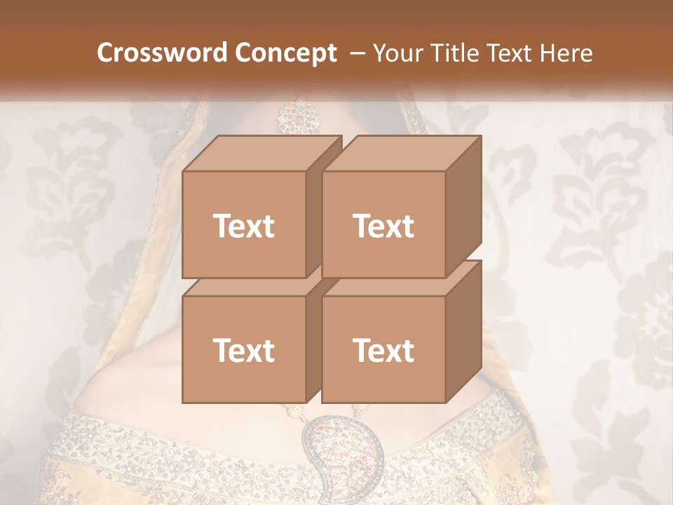 A Beautiful Woman In A Bridal Gown With A Veil On Her Head PowerPoint Template