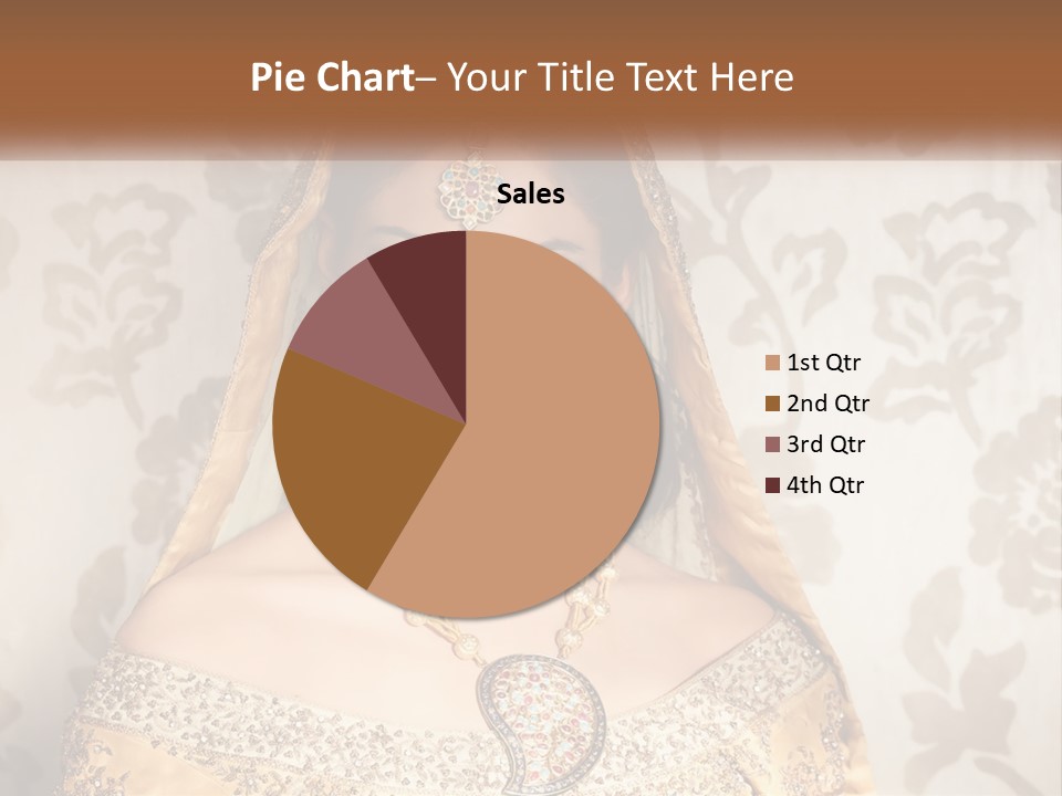 A Beautiful Woman In A Bridal Gown With A Veil On Her Head PowerPoint Template