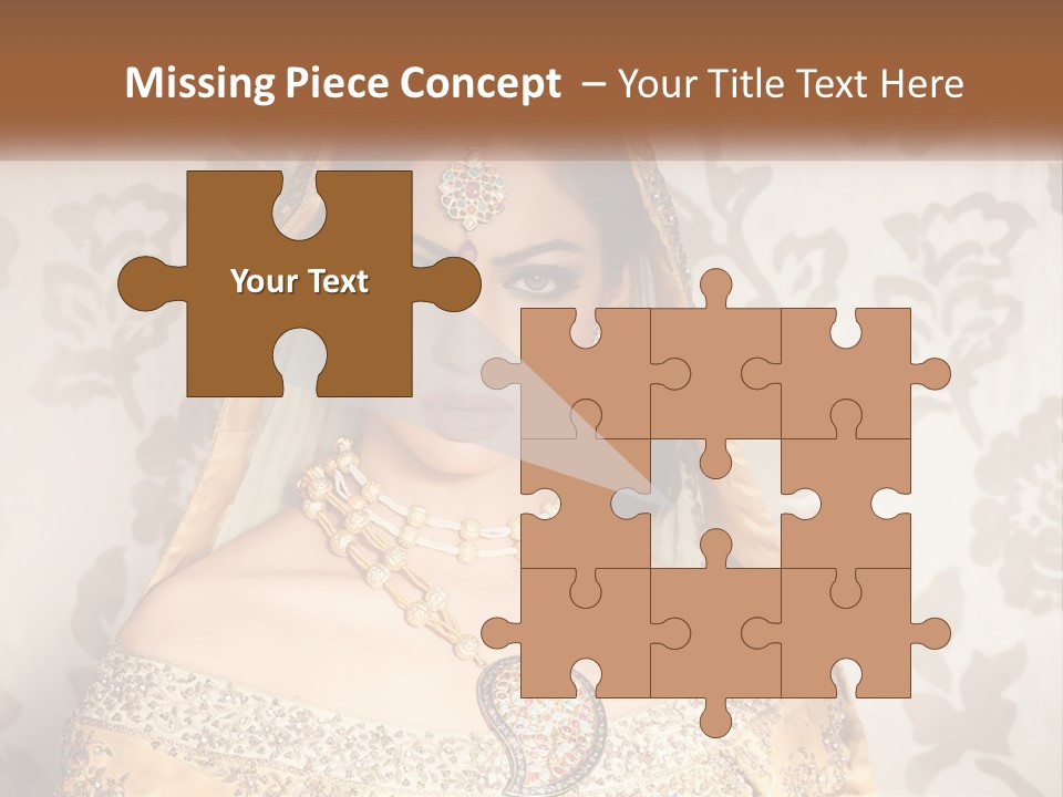 A Beautiful Woman In A Bridal Gown With A Veil On Her Head PowerPoint Template