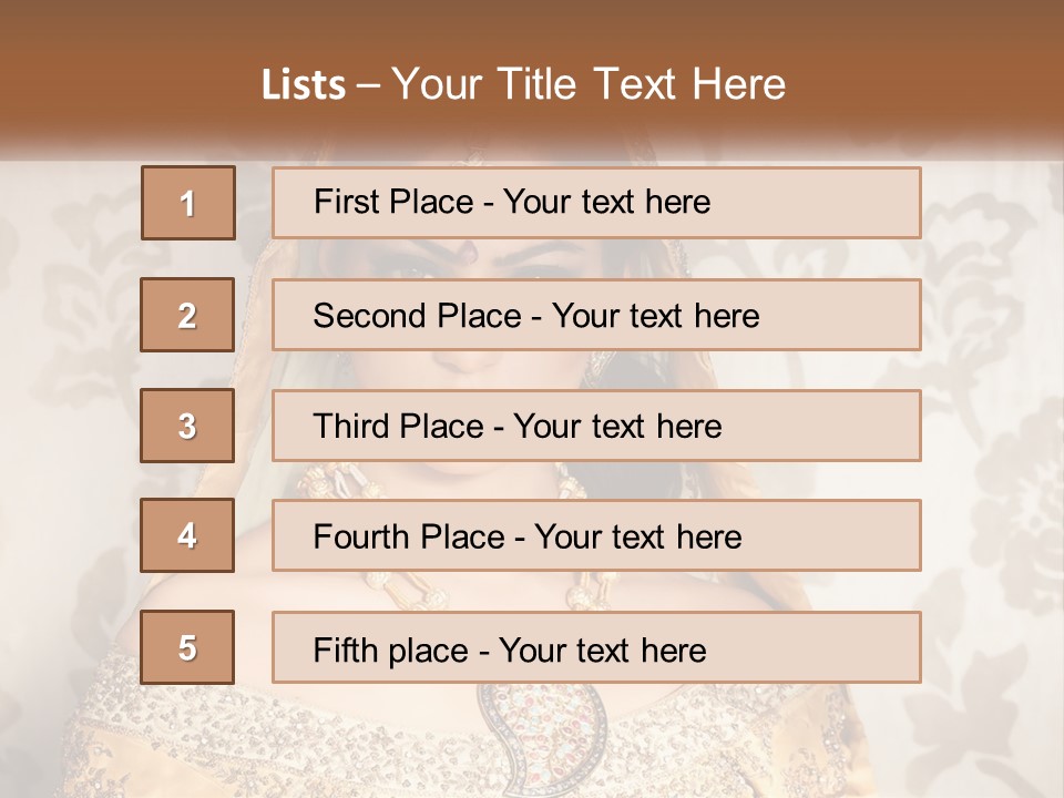 A Beautiful Woman In A Bridal Gown With A Veil On Her Head PowerPoint Template