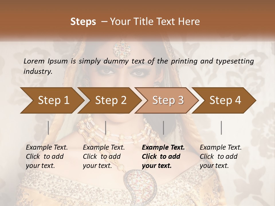 A Beautiful Woman In A Bridal Gown With A Veil On Her Head PowerPoint Template