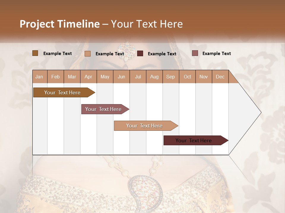 A Beautiful Woman In A Bridal Gown With A Veil On Her Head PowerPoint Template