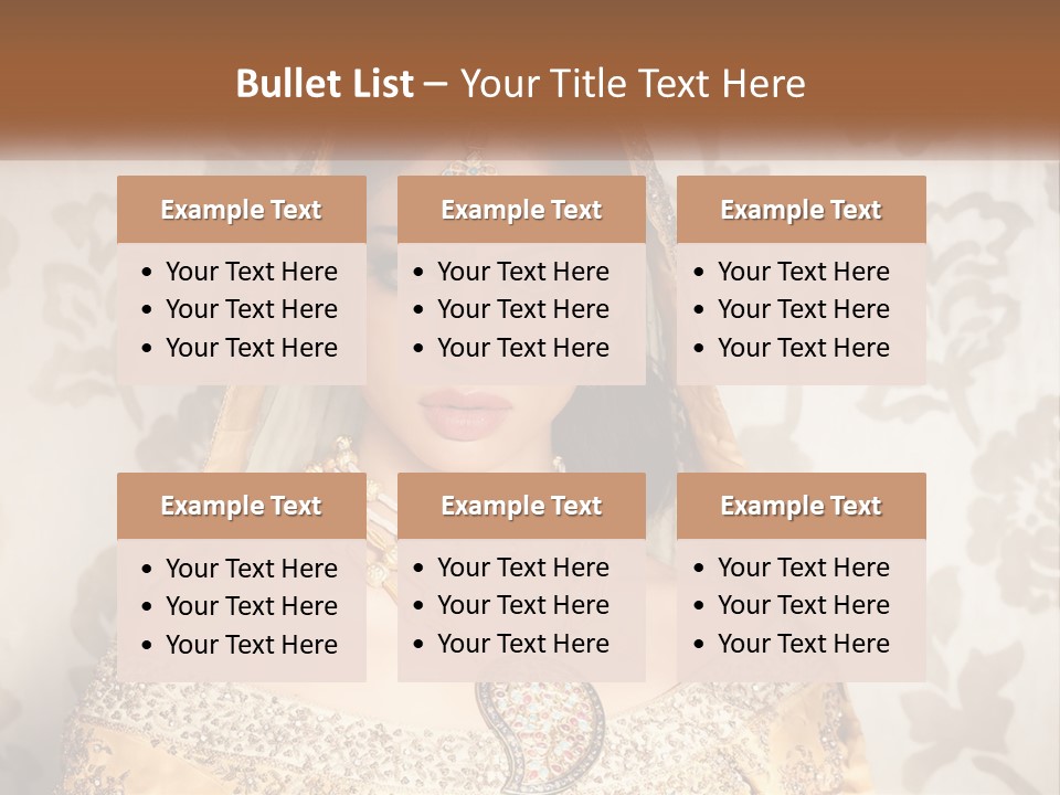 A Beautiful Woman In A Bridal Gown With A Veil On Her Head PowerPoint Template