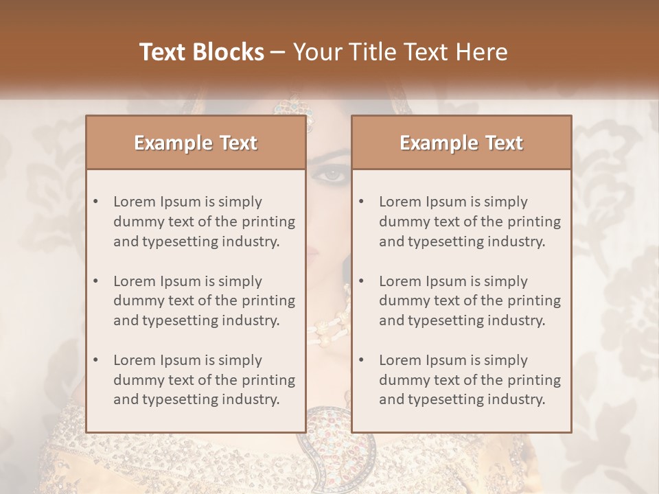 A Beautiful Woman In A Bridal Gown With A Veil On Her Head PowerPoint Template