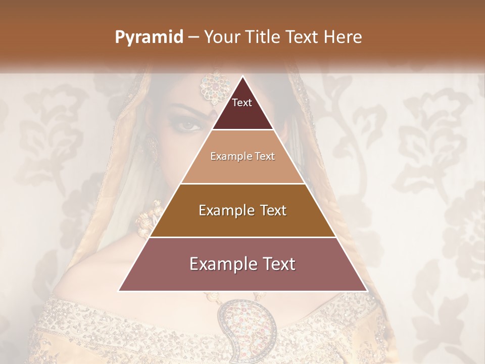 A Beautiful Woman In A Bridal Gown With A Veil On Her Head PowerPoint Template