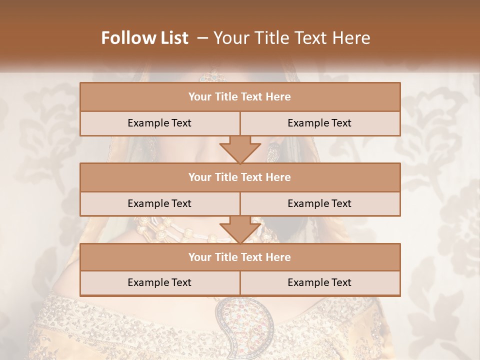 A Beautiful Woman In A Bridal Gown With A Veil On Her Head PowerPoint Template