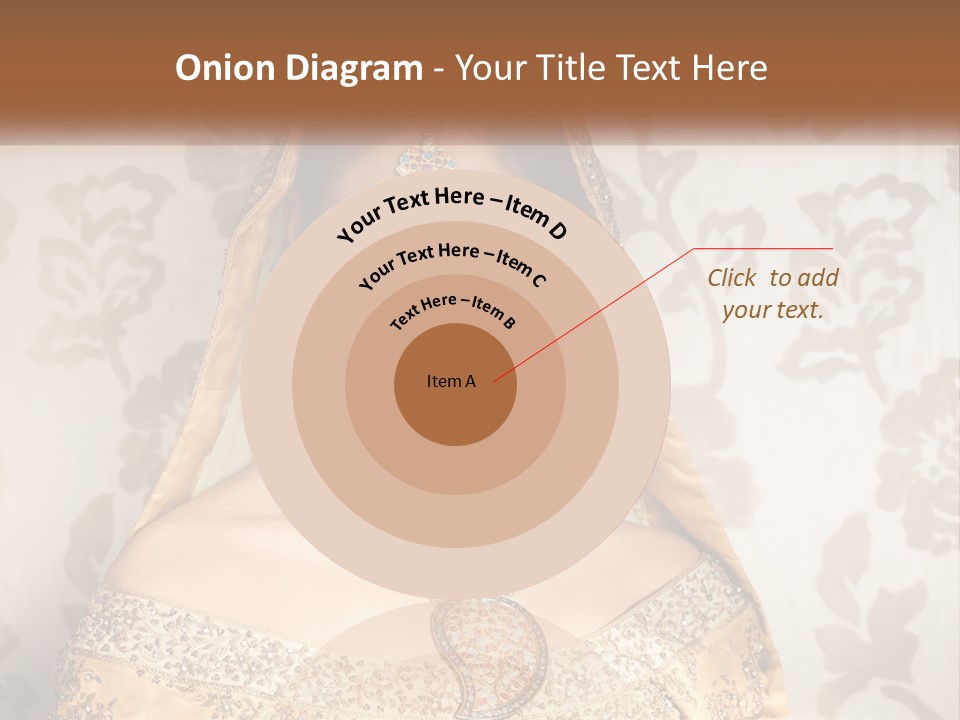 A Beautiful Woman In A Bridal Gown With A Veil On Her Head PowerPoint Template