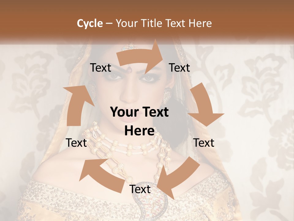 A Beautiful Woman In A Bridal Gown With A Veil On Her Head PowerPoint Template