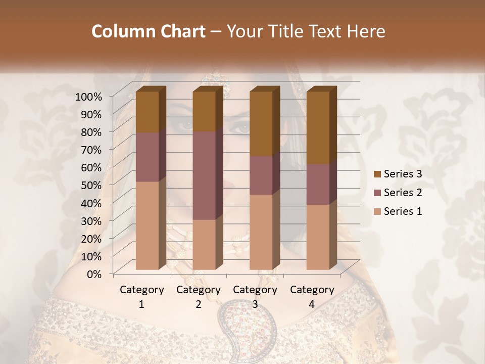 A Beautiful Woman In A Bridal Gown With A Veil On Her Head PowerPoint Template