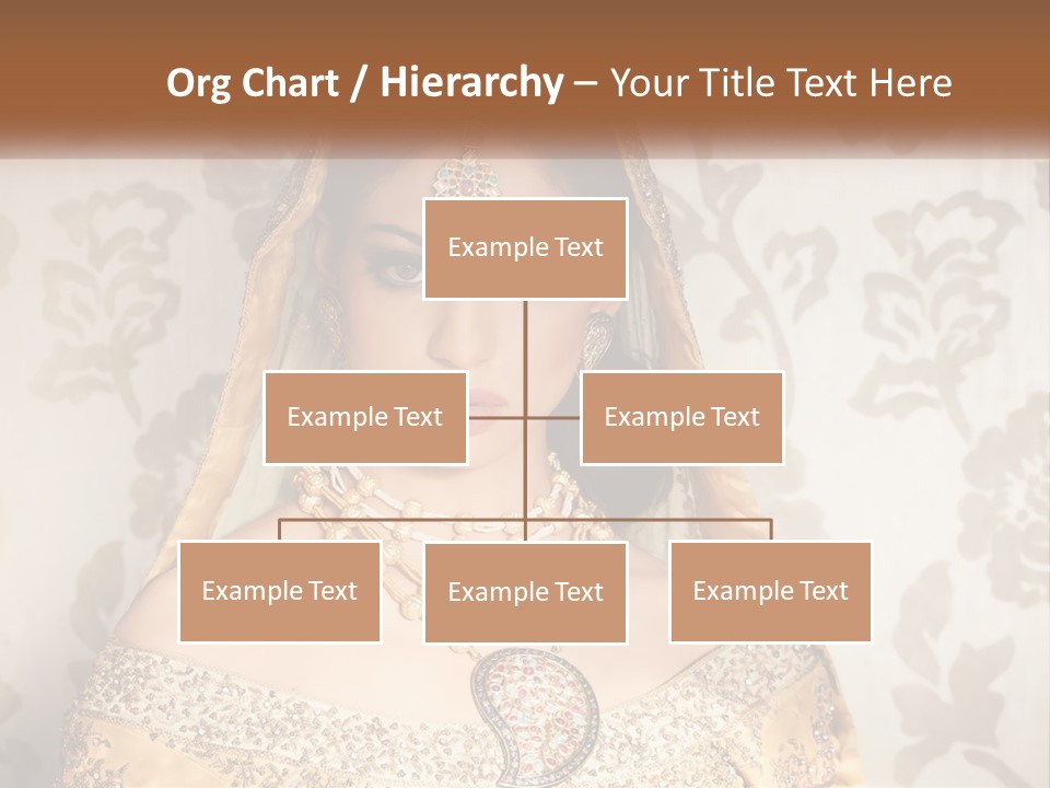 A Beautiful Woman In A Bridal Gown With A Veil On Her Head PowerPoint Template