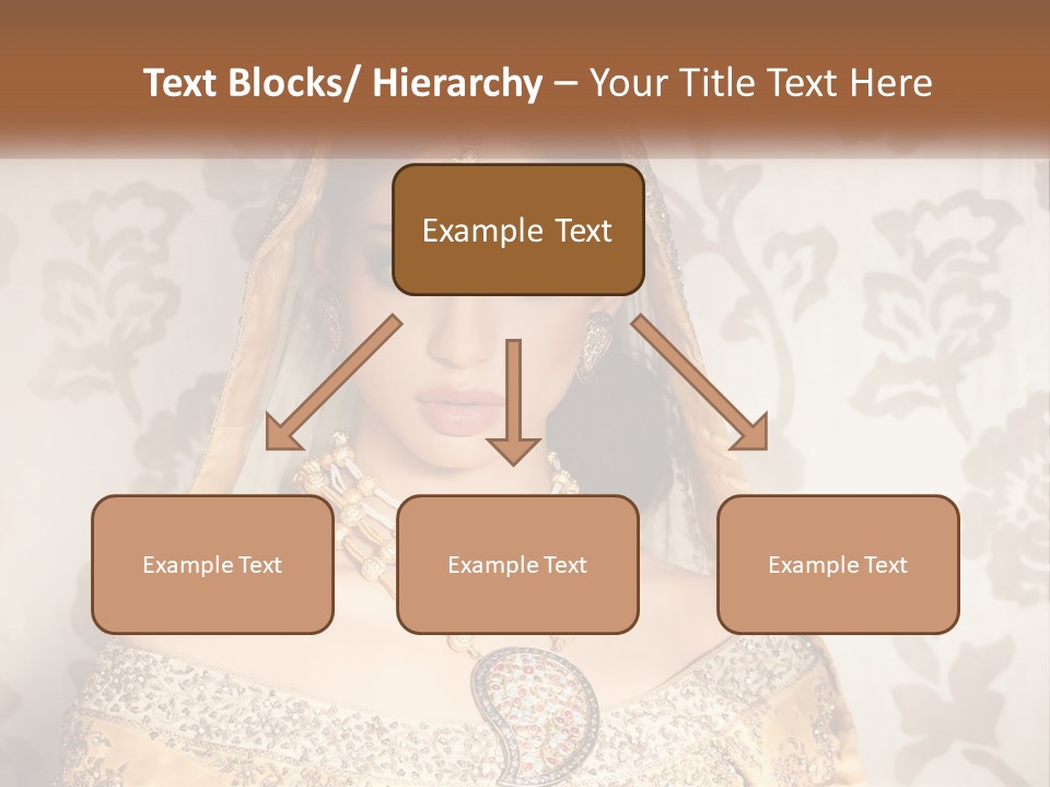 A Beautiful Woman In A Bridal Gown With A Veil On Her Head PowerPoint Template