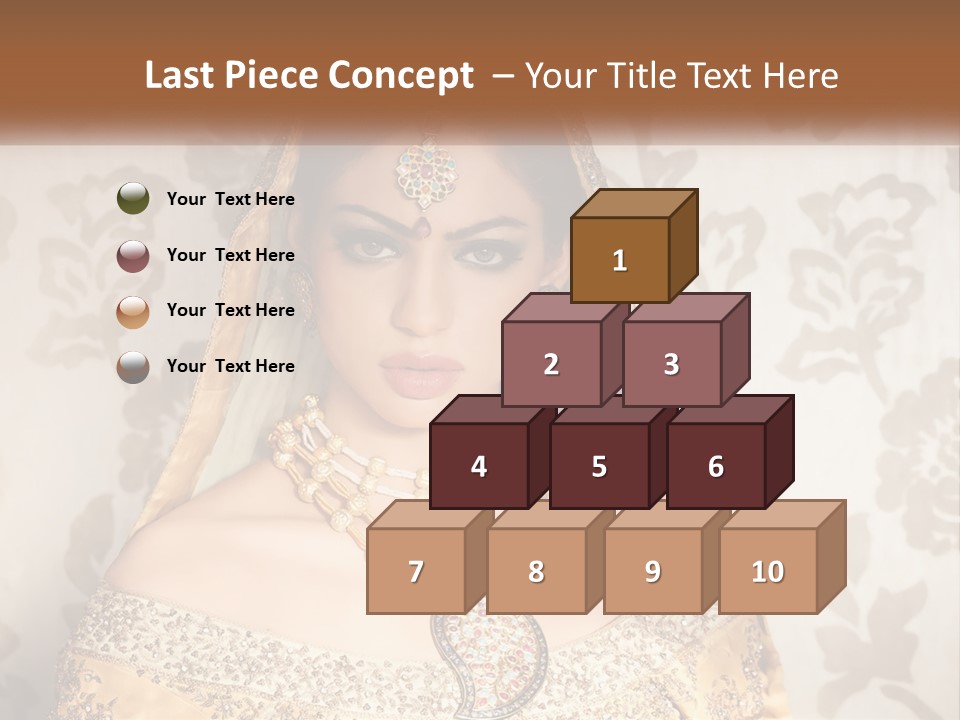 A Beautiful Woman In A Bridal Gown With A Veil On Her Head PowerPoint Template