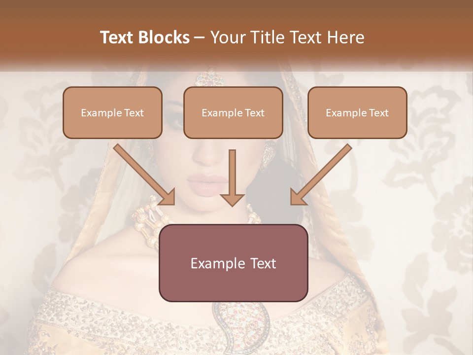 A Beautiful Woman In A Bridal Gown With A Veil On Her Head PowerPoint Template