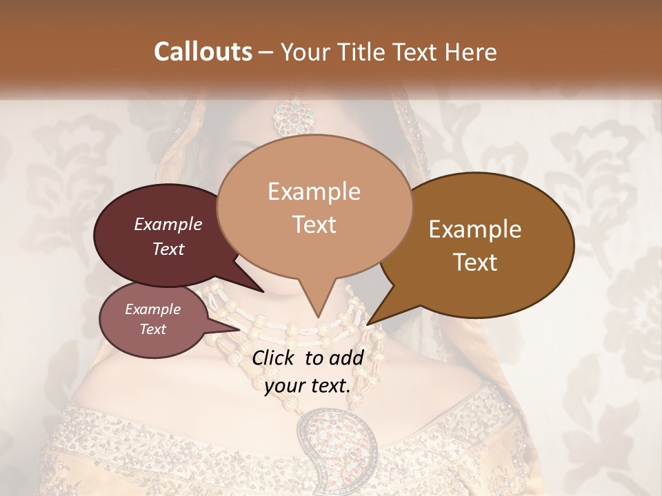 A Beautiful Woman In A Bridal Gown With A Veil On Her Head PowerPoint Template