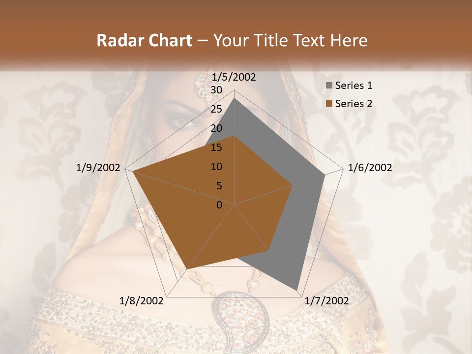 A Beautiful Woman In A Bridal Gown With A Veil On Her Head PowerPoint Template