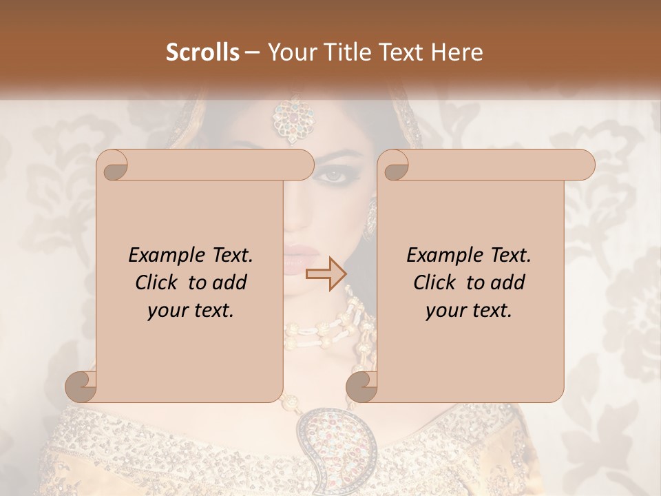 A Beautiful Woman In A Bridal Gown With A Veil On Her Head PowerPoint Template