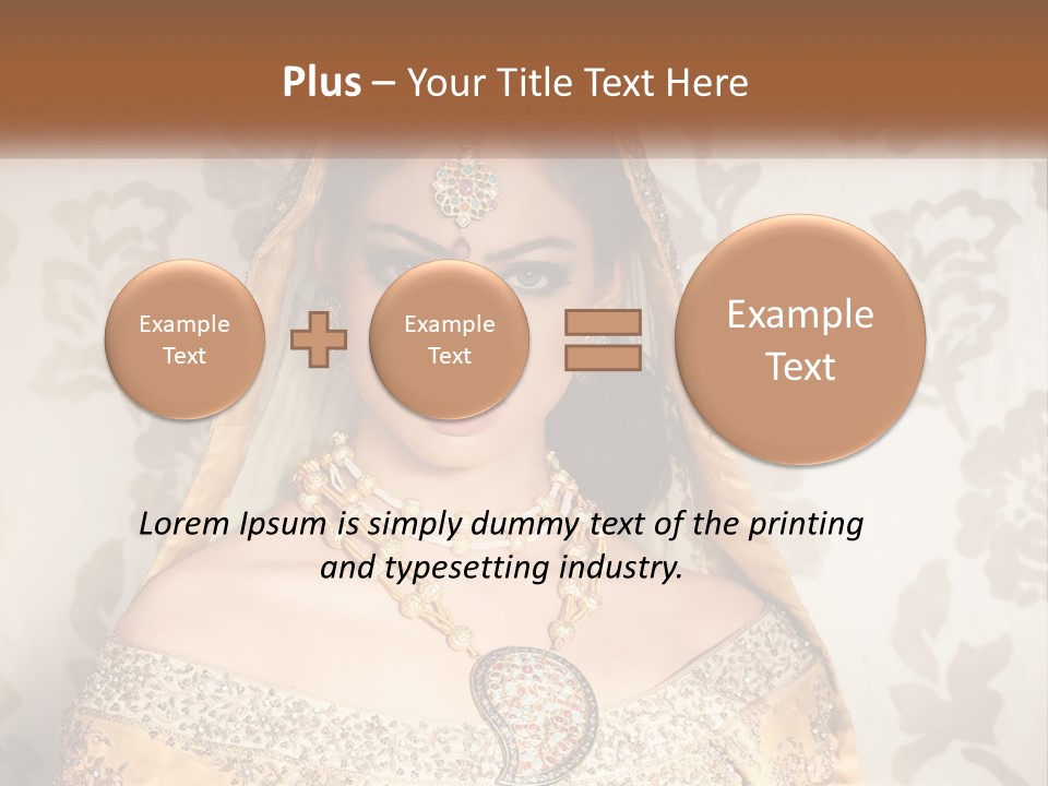 A Beautiful Woman In A Bridal Gown With A Veil On Her Head PowerPoint Template