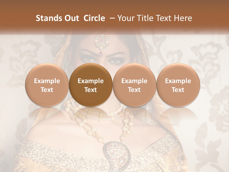 A Beautiful Woman In A Bridal Gown With A Veil On Her Head PowerPoint Template