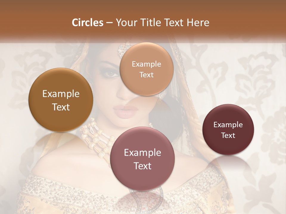 A Beautiful Woman In A Bridal Gown With A Veil On Her Head PowerPoint Template