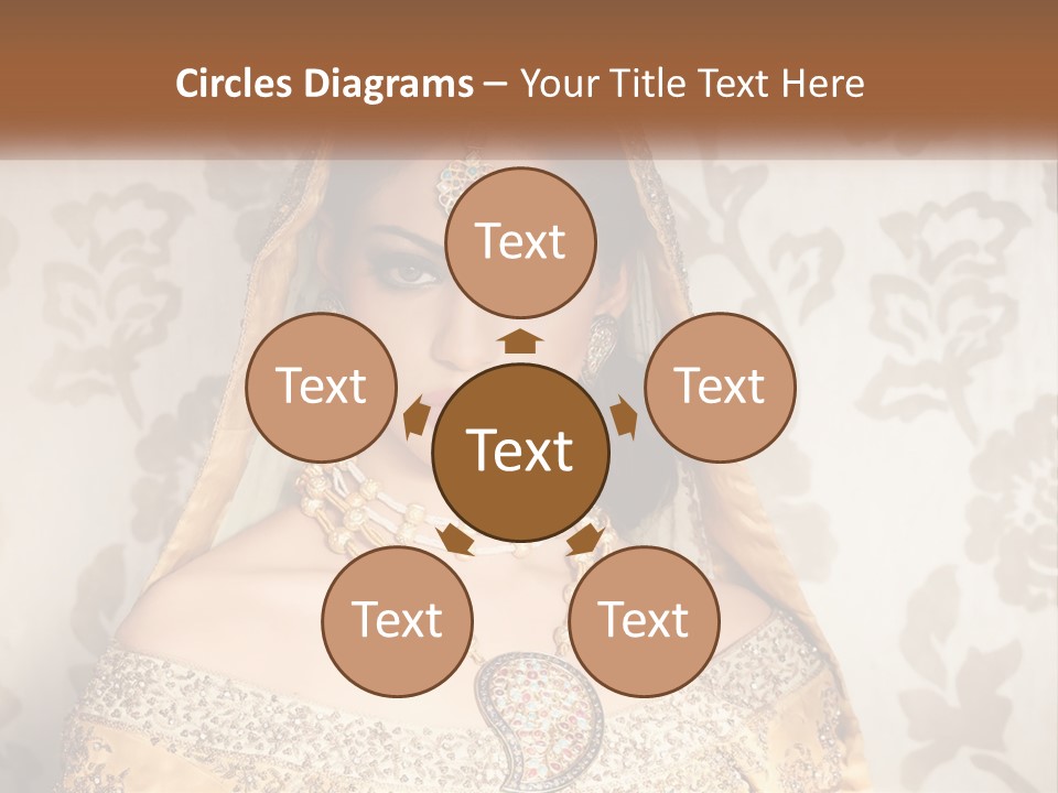 A Beautiful Woman In A Bridal Gown With A Veil On Her Head PowerPoint Template