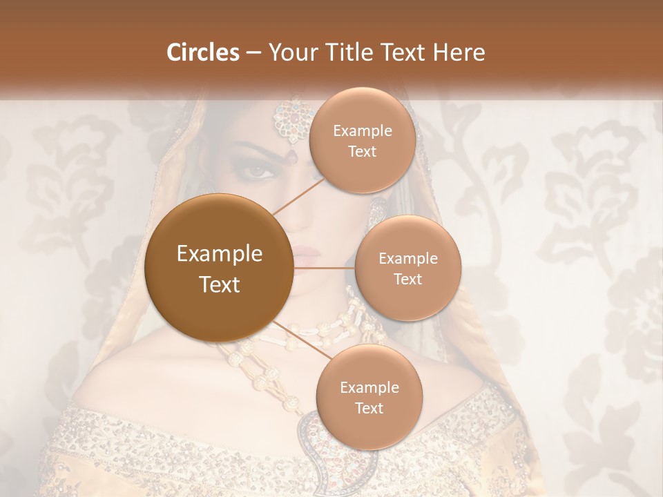 A Beautiful Woman In A Bridal Gown With A Veil On Her Head PowerPoint Template