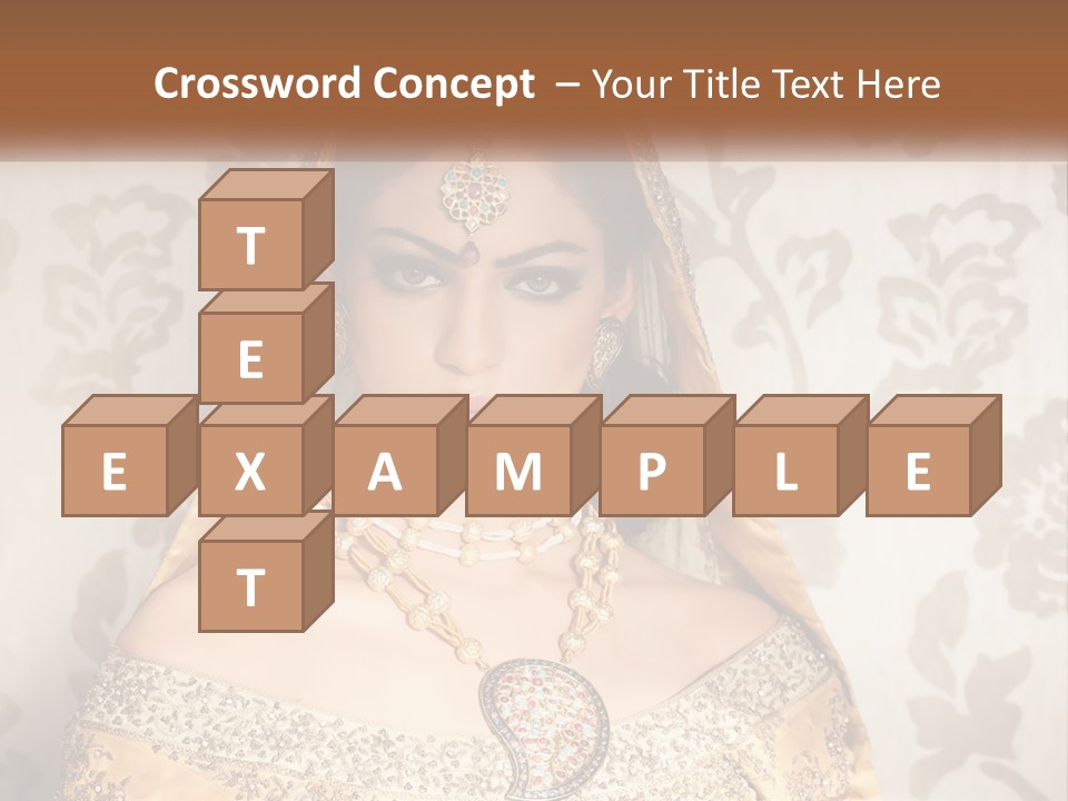 A Beautiful Woman In A Bridal Gown With A Veil On Her Head PowerPoint Template