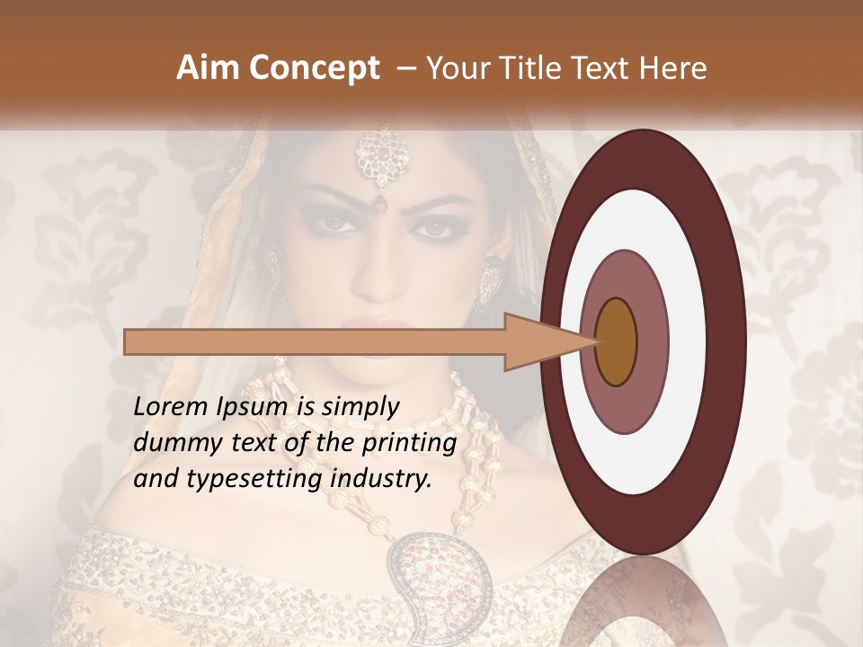 A Beautiful Woman In A Bridal Gown With A Veil On Her Head PowerPoint Template