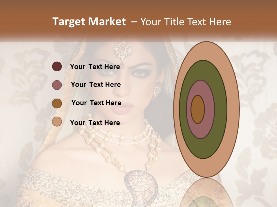 A Beautiful Woman In A Bridal Gown With A Veil On Her Head PowerPoint Template