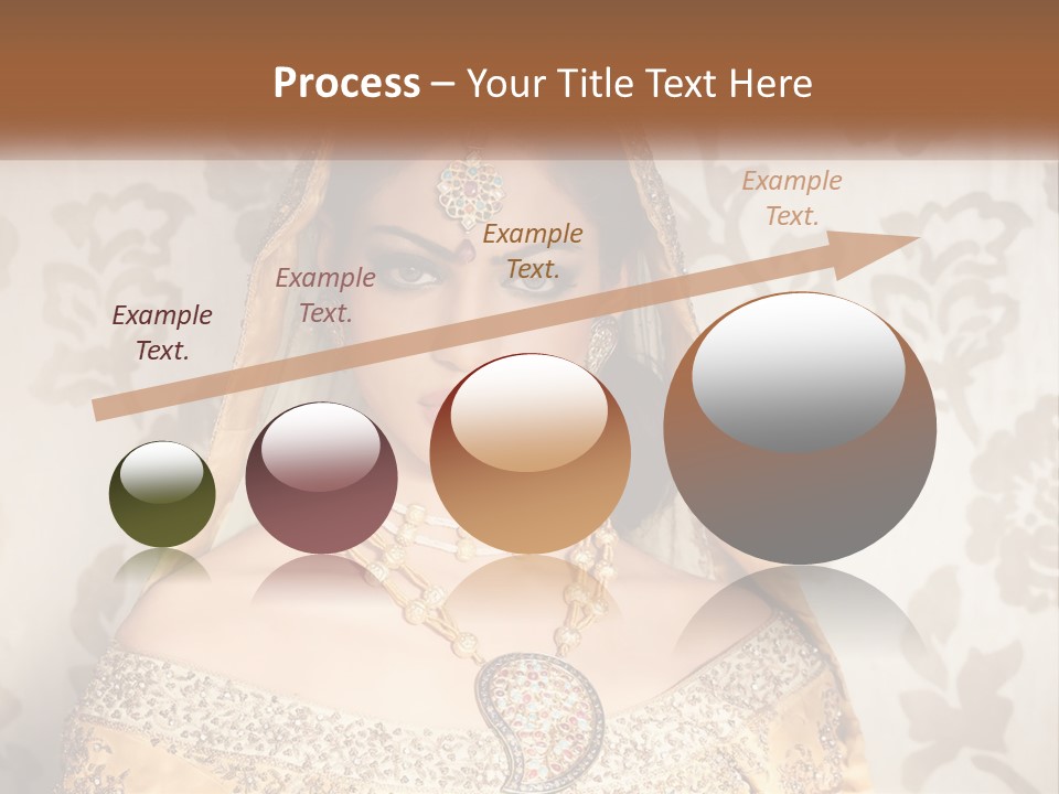 A Beautiful Woman In A Bridal Gown With A Veil On Her Head PowerPoint Template