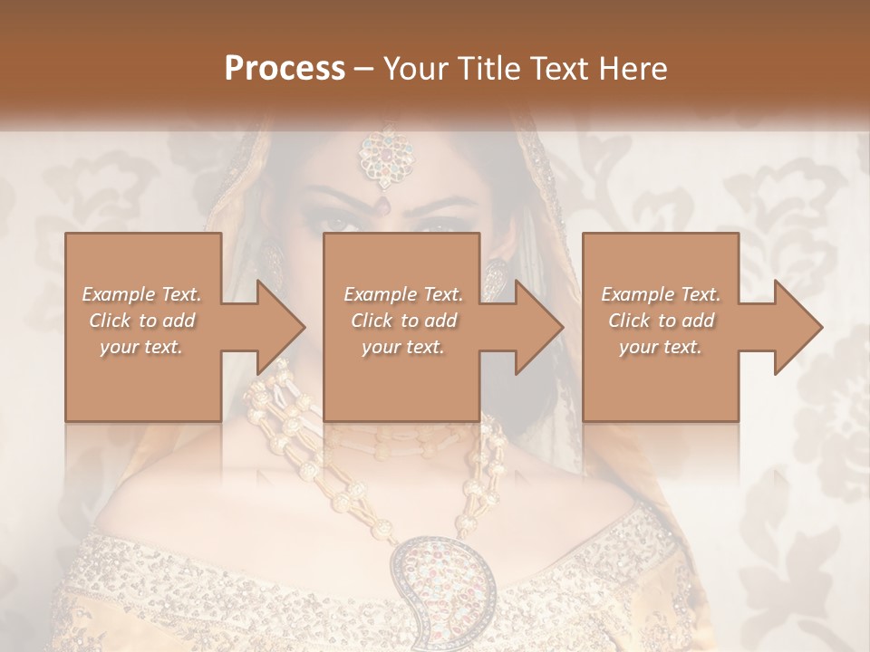 A Beautiful Woman In A Bridal Gown With A Veil On Her Head PowerPoint Template