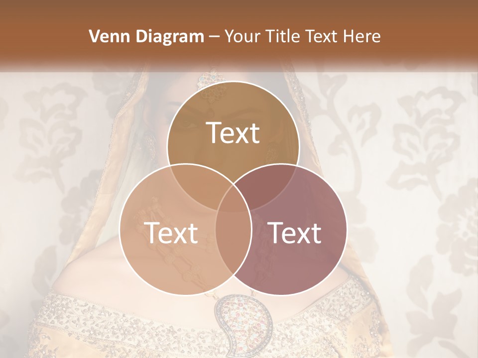 A Beautiful Woman In A Bridal Gown With A Veil On Her Head PowerPoint Template