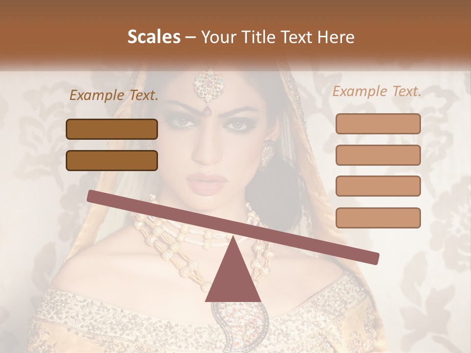 A Beautiful Woman In A Bridal Gown With A Veil On Her Head PowerPoint Template