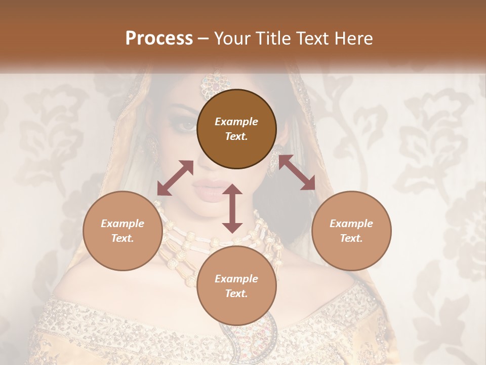 A Beautiful Woman In A Bridal Gown With A Veil On Her Head PowerPoint Template
