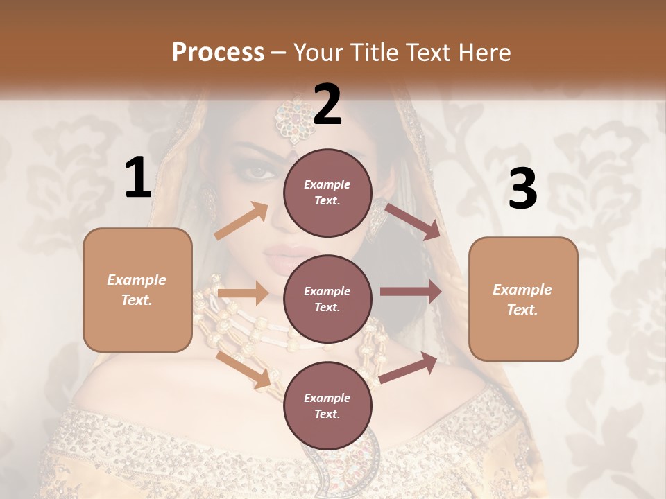 A Beautiful Woman In A Bridal Gown With A Veil On Her Head PowerPoint Template