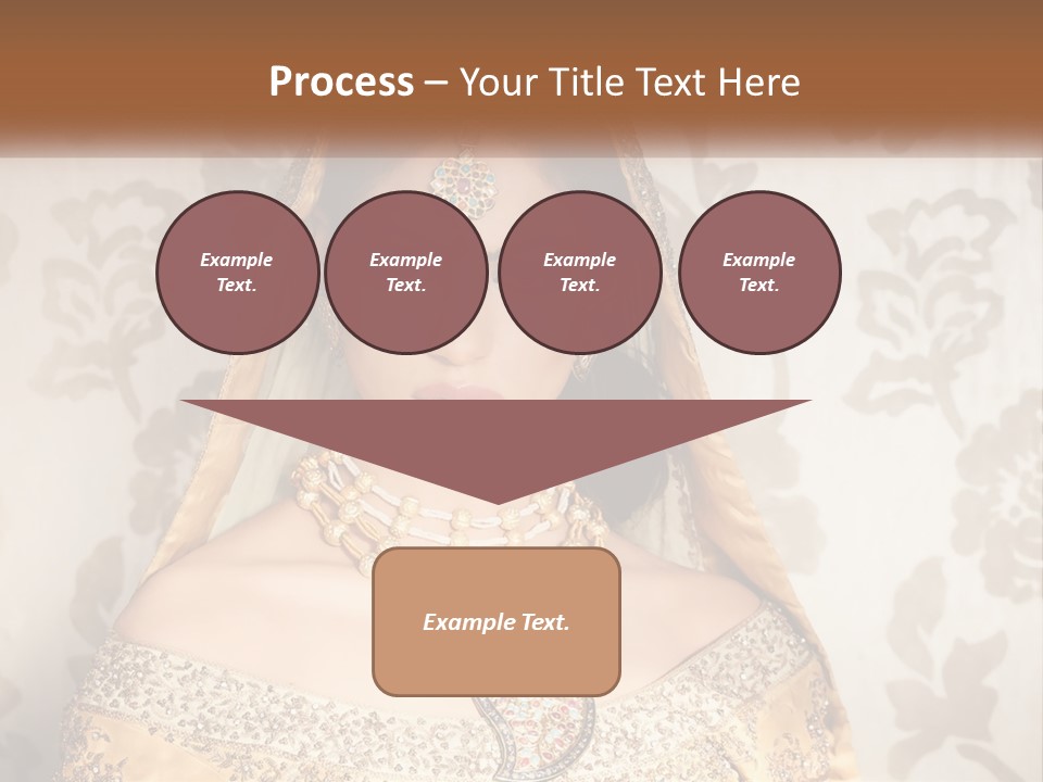 A Beautiful Woman In A Bridal Gown With A Veil On Her Head PowerPoint Template