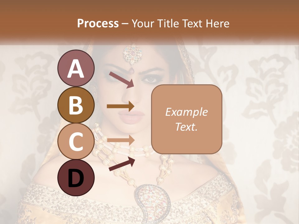 A Beautiful Woman In A Bridal Gown With A Veil On Her Head PowerPoint Template