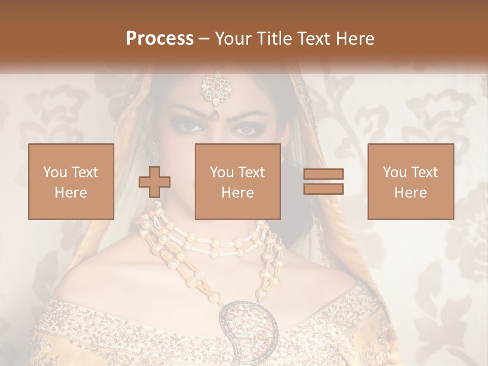 A Beautiful Woman In A Bridal Gown With A Veil On Her Head PowerPoint Template