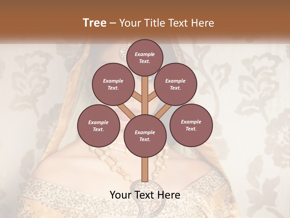 A Beautiful Woman In A Bridal Gown With A Veil On Her Head PowerPoint Template