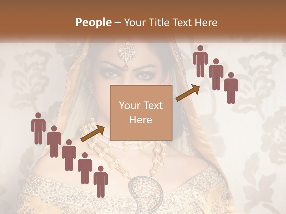 A Beautiful Woman In A Bridal Gown With A Veil On Her Head PowerPoint Template