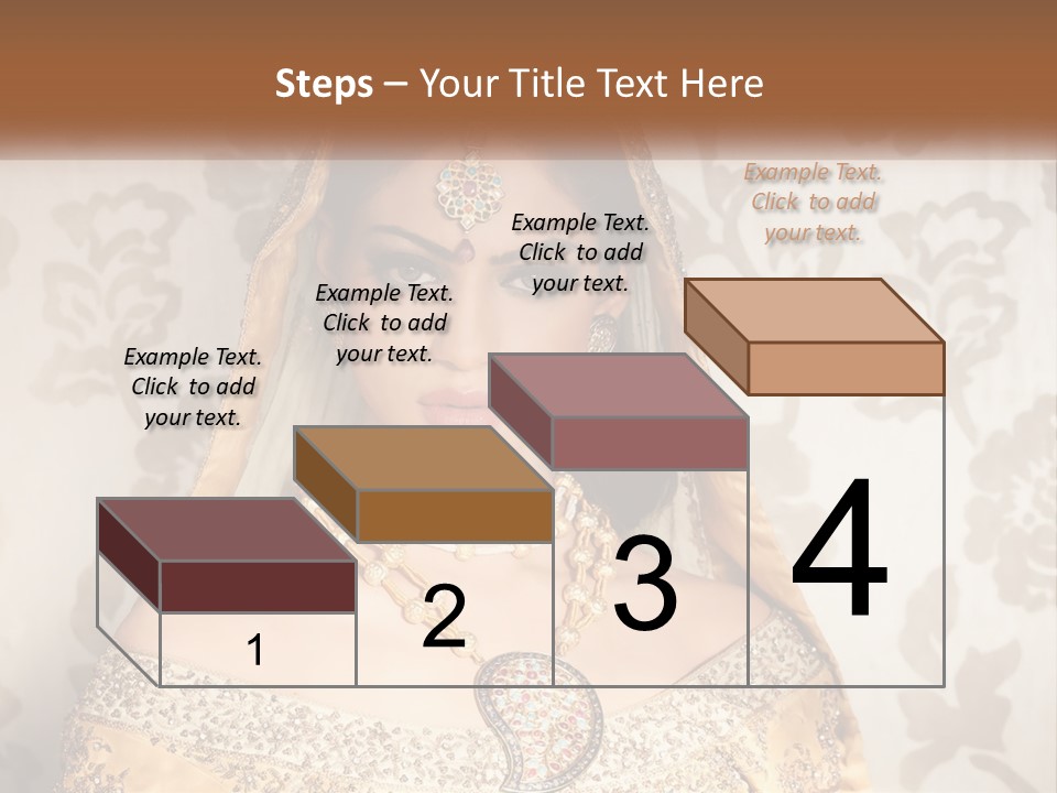 A Beautiful Woman In A Bridal Gown With A Veil On Her Head PowerPoint Template