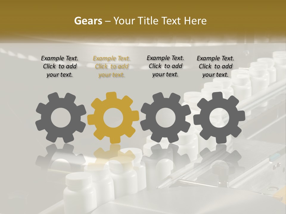 A Conveyor Belt Filled With Lots Of Plastic Cups PowerPoint Template