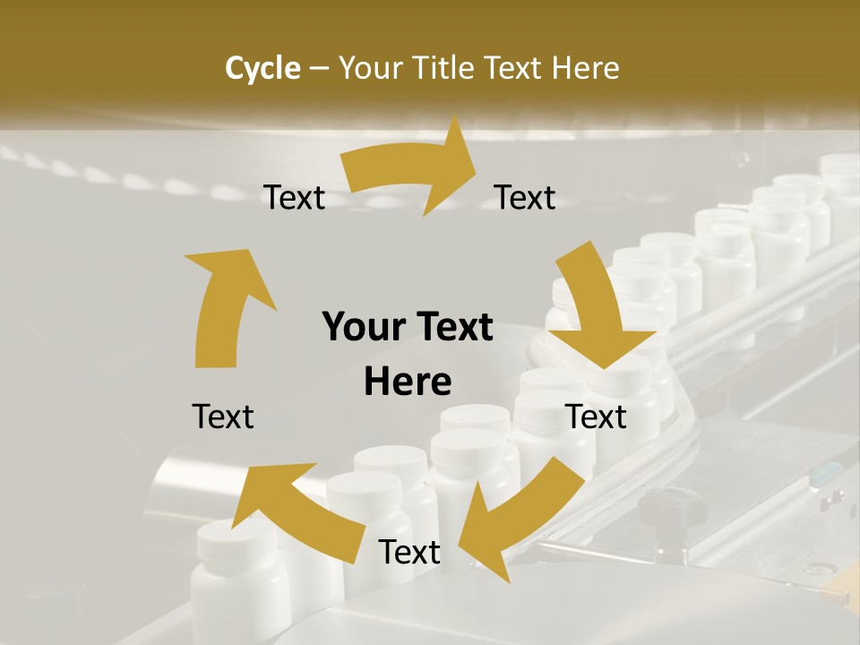 A Conveyor Belt Filled With Lots Of Plastic Cups PowerPoint Template