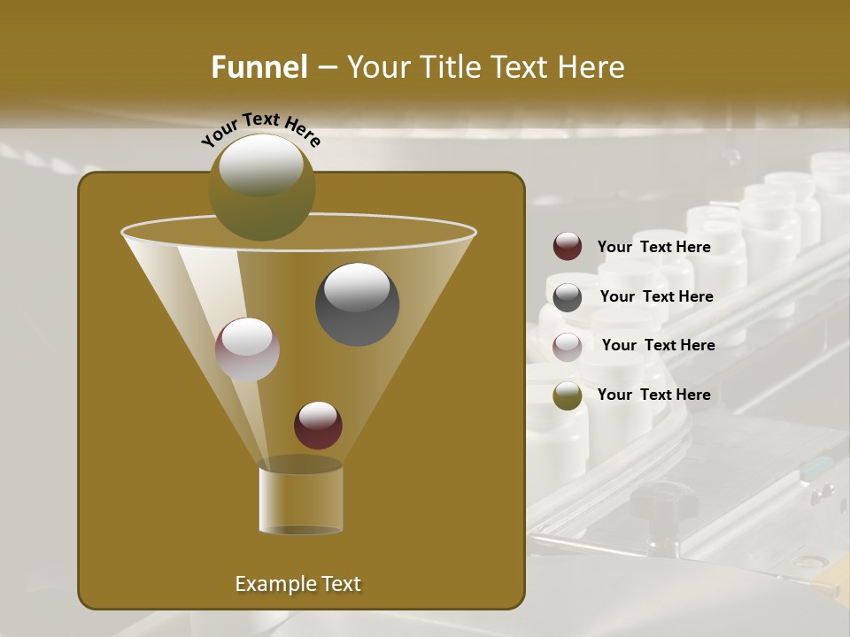 A Conveyor Belt Filled With Lots Of Plastic Cups PowerPoint Template