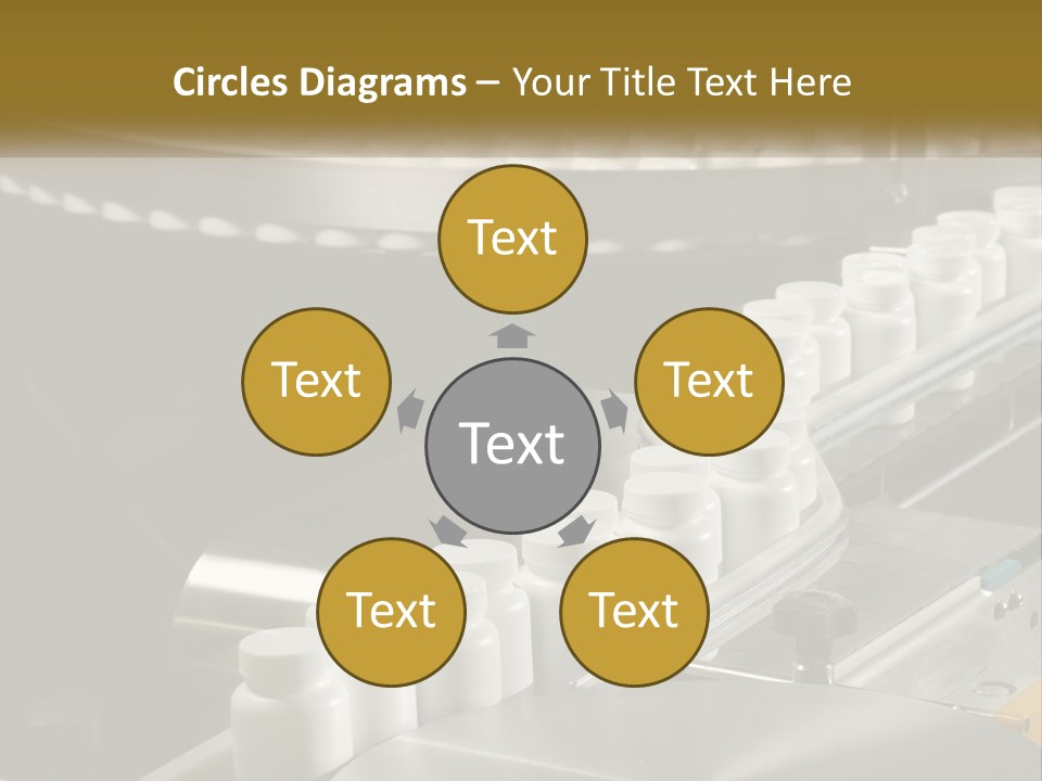 A Conveyor Belt Filled With Lots Of Plastic Cups PowerPoint Template