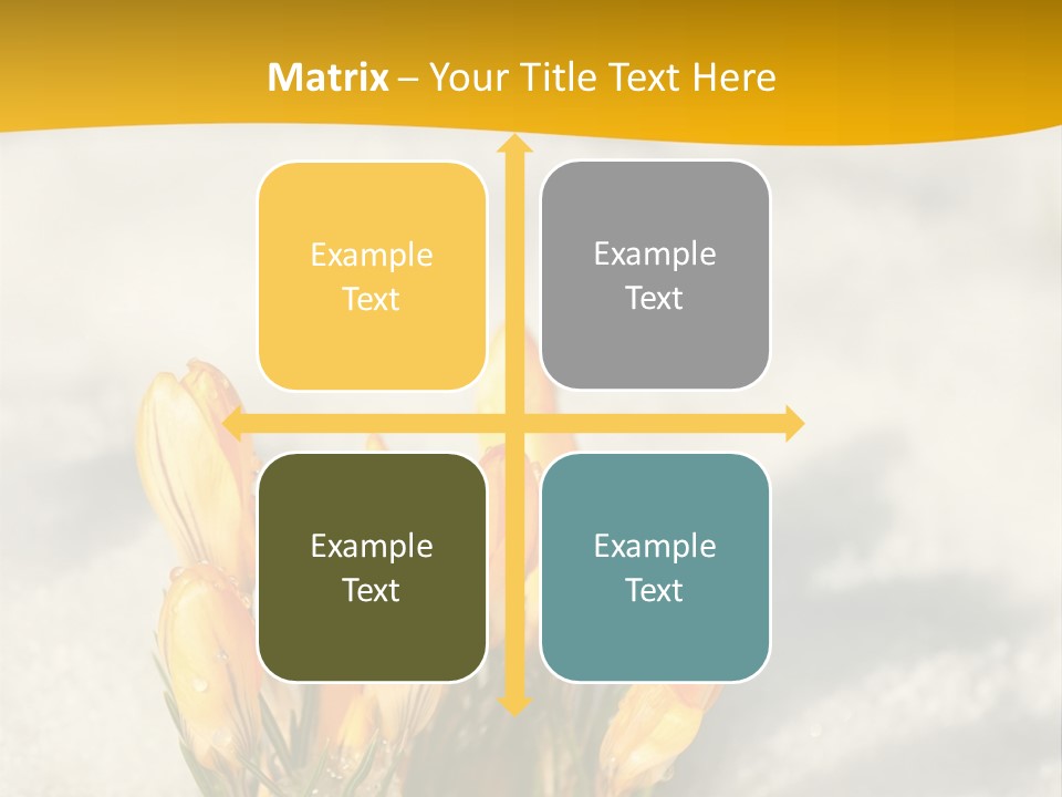 A Bunch Of Yellow Flowers In The Snow PowerPoint Template